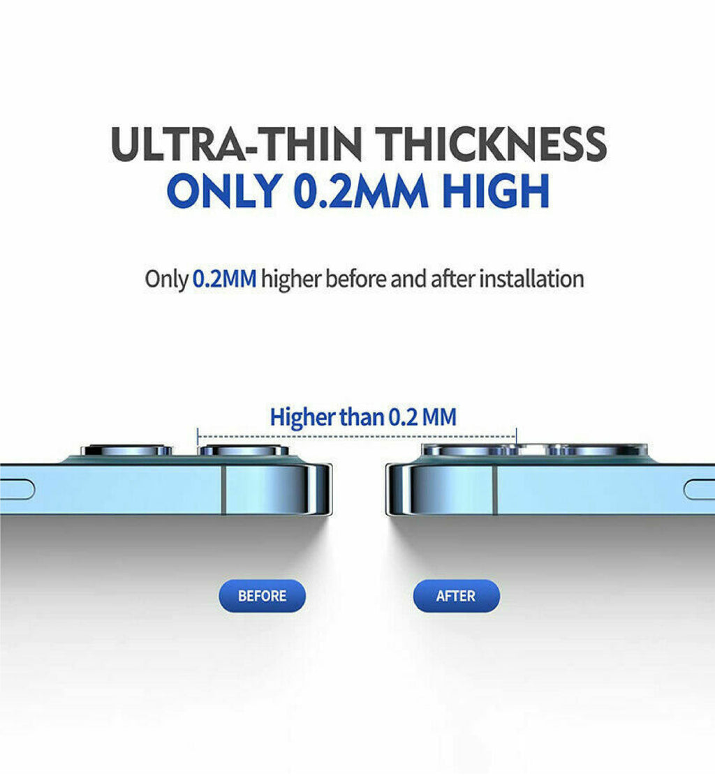 Ultimate 9H Tempered Glass Camera Lens Protector for iPhone 14, 15, and 16 Series – Shockproof, Crystal Clear Coverage