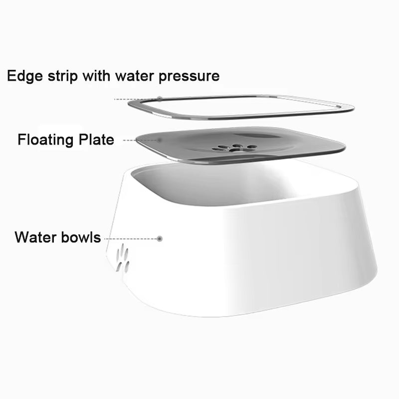Innovative Spill-Proof Dog & Cat Water Bowl - 1.5L Non-Wetting Floating Design for Clean and Healthy Hydration!