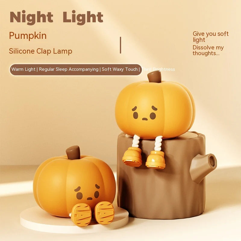 Illuminate Halloween with Our Adorable Pumpkin Night Light – Soft, Dimmable, and Rechargeable for Kids!