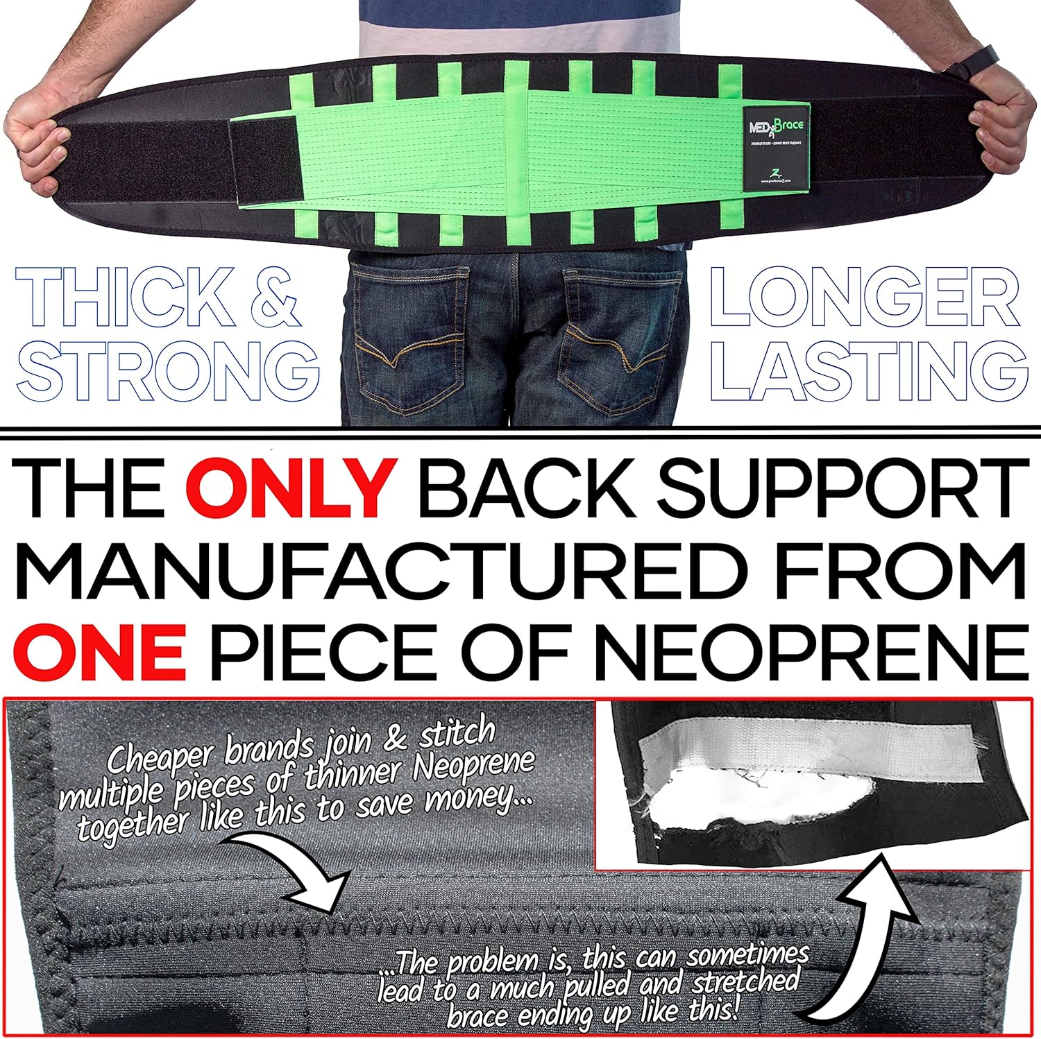 Ultimate Back Support Brace - Relief for Lower Lumbar Pain, Sciatica & Scoliosis - Medical Grade Waist Compression for Men & Women