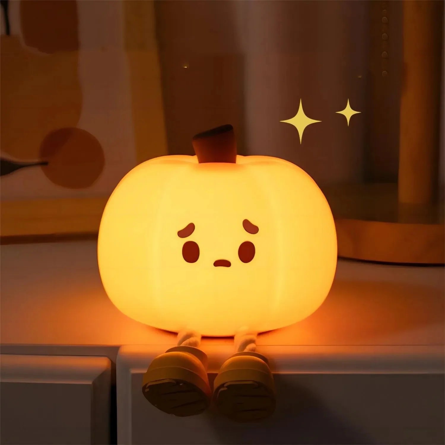 Illuminate Halloween with Our Adorable Pumpkin Night Light – Soft, Dimmable, and Rechargeable for Kids!